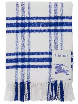 Burberry шерстяной шарф с нашивкой-логотипом, белый