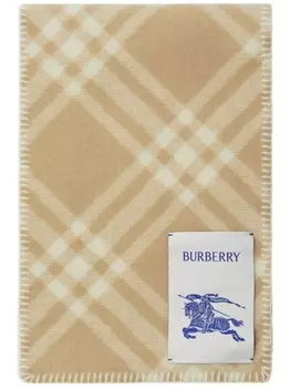 Burberry шерстяной шарф с нашивкой-логотипом, нейтральный цвет