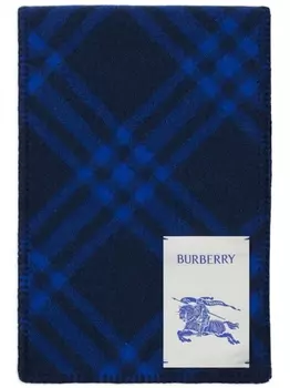 Burberry шерстяной шарф с нашивкой-логотипом, синий