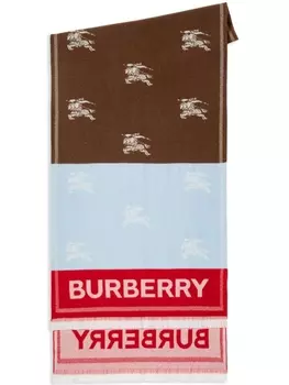 Burberry шерстяной шарф с принтом Equestrian Knight, коричневый