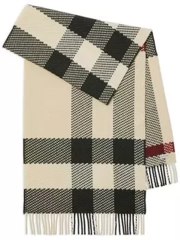 Burberry шерстяной шарф в клетку, нейтральный цвет