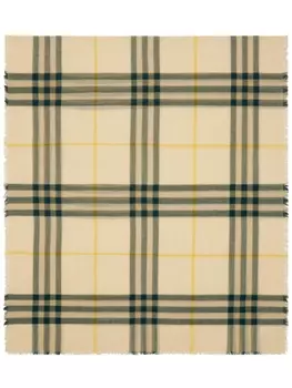 Burberry шерстяной шарф в клетку, нейтральный цвет