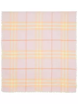 Burberry шерстяной шарф в клетку, розовый