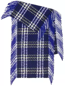 Burberry шерстяной шарф в клетку, синий