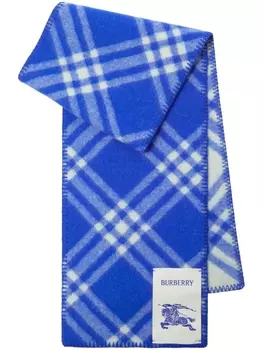 Burberry шерстяной шарф в клетку, синий