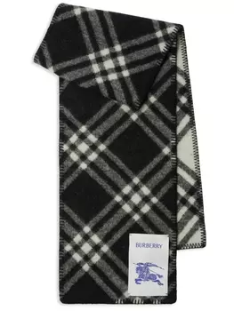 Burberry шерстяной шарф в клетку Vintage Check, черный