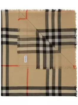 Burberry шерстяной шарф в клетку Vintage Check, нейтральный цвет
