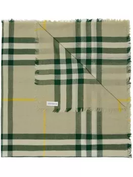 Burberry шерстяной шарф в клетку Vintage Check, зеленый