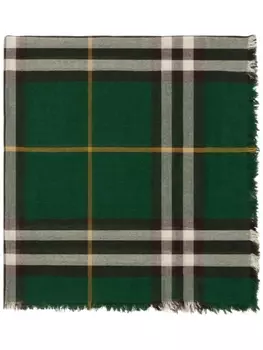 Burberry шерстяной шарф в клетку, зеленый