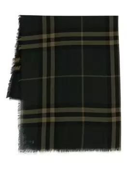 Burberry шерстяной шарф в клетку, зеленый