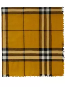 Burberry шерстяной шарф в клетку, желтый