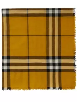 Burberry шерстяной шарф в клетку, желтый