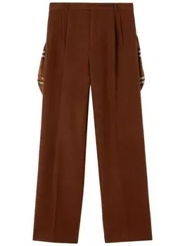 Burberry широкие брюки со складками, красный