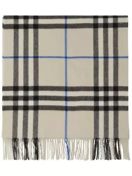 Burberry широкий клетчатый кашемировый шарф, нейтральный цвет