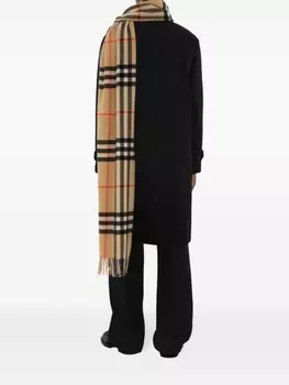 Burberry широкий клетчатый кашемировый шарф, нейтральный цвет