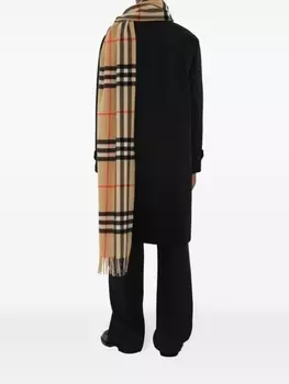 Burberry широкий клетчатый кашемировый шарф, нейтральный цвет
