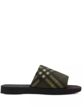 Burberry шлепанцы Check Trek, зеленый