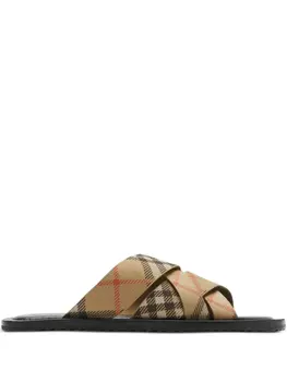 Burberry шлепанцы в клетку, нейтральный