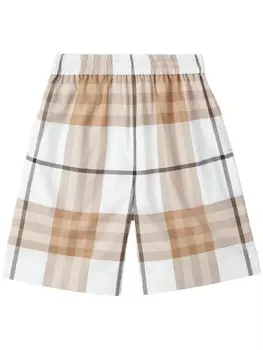 Burberry шорты с принтом Signature Check, нейтральный цвет