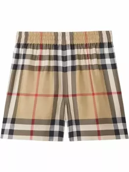 Burberry шорты в клетку, нейтральный цвет