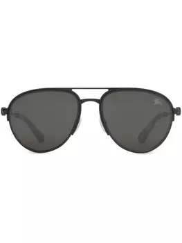 Burberry солнцезащитные очки-авиаторы Shield, черный