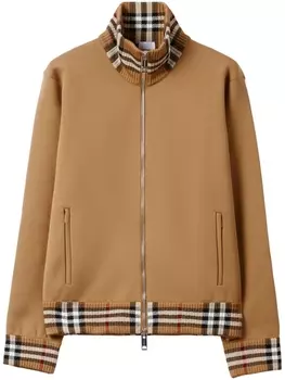 Burberry спортивная куртка с отделкой в клетку Vintage Check, нейтральный цвет