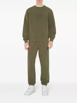 Burberry спортивные брюки с вышивкой Equestrian Knight, зеленый