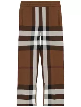 Burberry спортивные брюки в клетку, коричневый