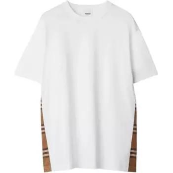 Burberry SS24 Футболка с заниженной линией плеч, белая женская