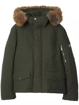 Burberry стеганая куртка-пуховик, зеленый