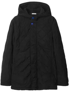 Burberry стеганая куртка с капюшоном, черный