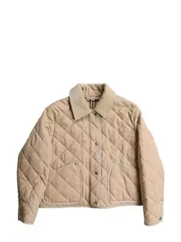 Burberry стеганая куртка с классическим воротником, нейтральный цвет
