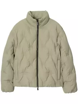 Burberry стеганая куртка с высоким воротником, зеленый