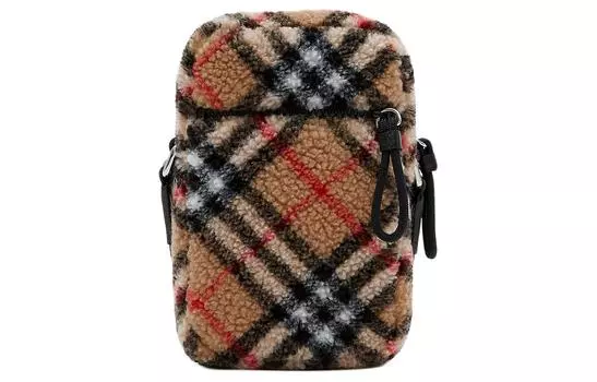Burberry Сумка-чехол для мобильного телефона из полиэстера, через плечо, детская, коричневого и разноцветного цветов