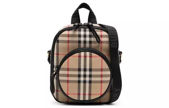 Burberry Сумка через плечо из хлопка с телячьей кожей, детский архив, бежевый