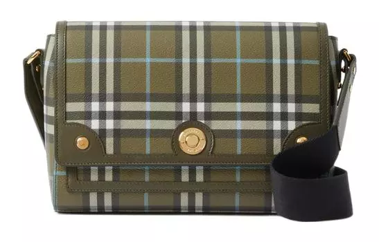 Burberry Сумка через плечо из хлопка с телячьей кожей, женская, оливково-зеленого цвета