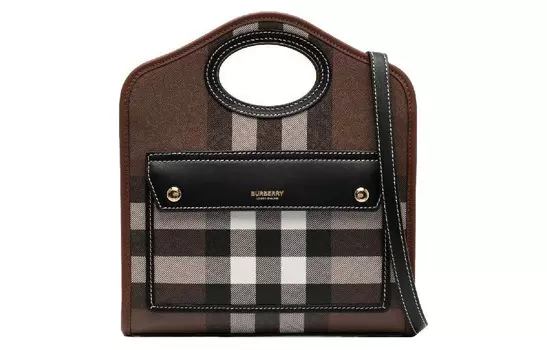 Burberry Сумка через плечо из хлопка, женская, коричневого цвета