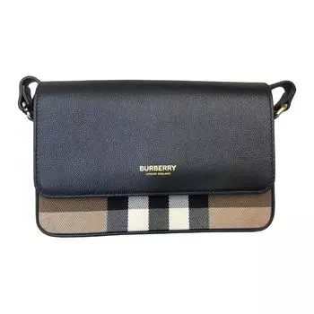 Burberry Сумка через плечо из холста с кожаными панелями, женская, черная
