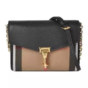 Burberry Сумка через плечо из коровьей кожи, женская, черно-коричневая