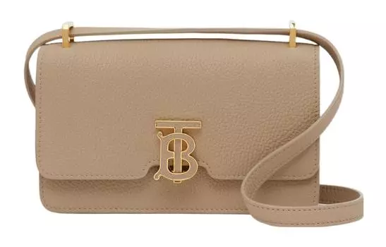 Burberry Сумка через плечо из телячьей кожи, мини-сумка через плечо, женская, пшенично-бежевого цвета