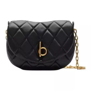 Burberry Сумка-качалка из овчины, женская, через плечо, черная