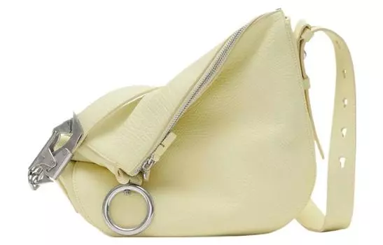 Burberry Сумка Knight Bag из зернистой телячьей кожи, женская, цвет "пивной желтый"