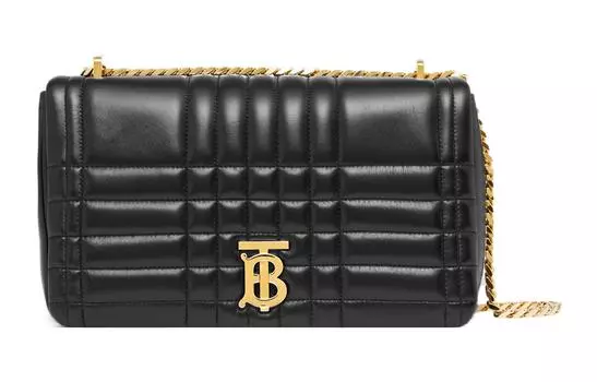 Burberry Сумка Lola Bag, стеганая, из овчины, через плечо, женская, черная
