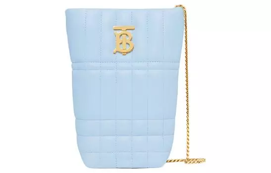 Burberry Сумка Lola Lola из овчины, сумка-ведро, сумка через плечо, мини, женская, светло-голубая