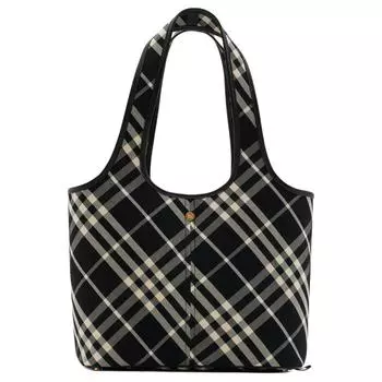 Burberry Сумка на одно плечо из хлопка с телячьей кожей, маленького размера, унисекс, черные