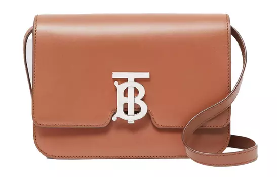 Burberry Сумка-переноска из телячьей кожи, женская, цвет солодовый коричневый