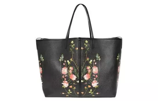 Burberry Сумка-шоппер из холста с кожаным декором, сумка-шоппер, сумка через плечо, женская сумка очень большого размера, черная