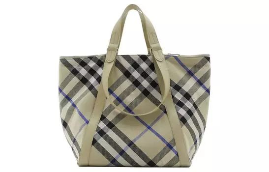 Burberry Сумка-шоппер из полиэстера с хлопком, сумка для покупок, сумка через плечо, сумка-мессенджер унисекс, цвет "зеленый мох"