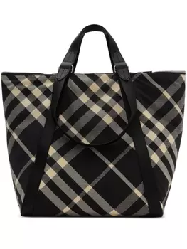 Сумка-тоут Burberry Festival в клетку, черный
