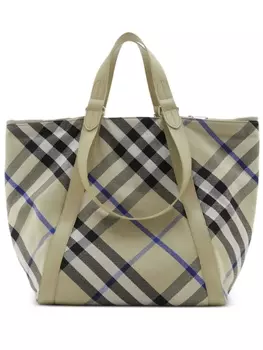 Сумка-тоут Burberry Festival в клетку, зеленый